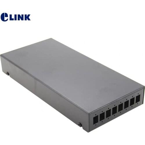 2pcs 8 cores FTTH SC blank terminal box SPCC 8 ports LC DX fiber optic patch panel FTTX box Black ELINK thickened 1.0mm