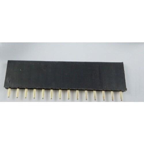 200pcs 1x14P 14 Pin 2.54 Pin Header Female Single row Straight Through Hole gold plated Insulator height 8.50mm Rohs