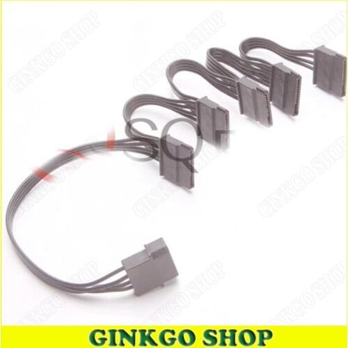 5pcs/lot New PC Server Hard Drive 4P IDE TO SATA Power Supply Cable SATA 1 TO 5 Splitter Power Cable 18AWG Wire