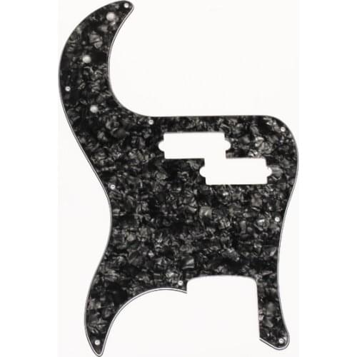 3-Ply 9 Holes Bass Guitar Pickguard Anti-Scratch Plate Guard for Precision Bass PB Electric Bass Parts- Black Pearl