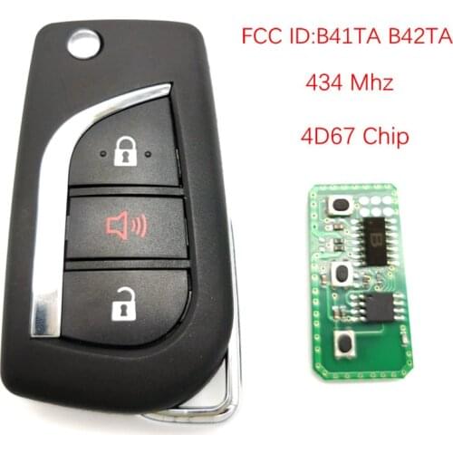 Datong World Car Remote Key For Toyota FCC ID B41TA B42TA 434 Mhz 4D67 Chip Auto Smart Remote Control Blank Key