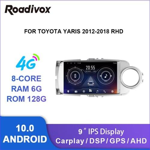 9 inch android 10.0 car radio video gps navigation player for Toyota Yaris 2012-2018 RHD multimedia autoradio stereo head unit