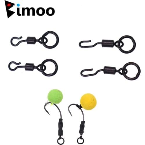 Bimoo 10pcs UK 11 Brass Carp Fishing Quick Change Ring Swivel Ronnie Rig Swivels Hook Connector Accessory
