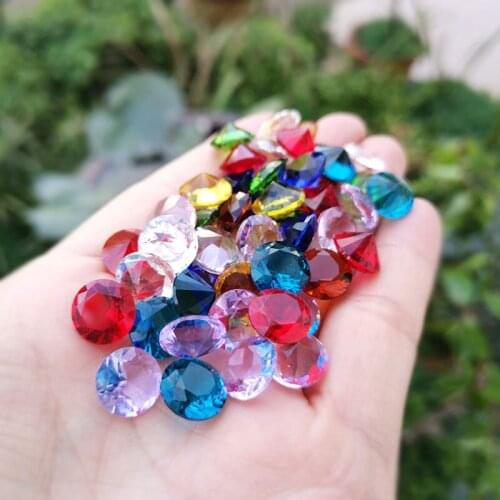 10mm Crystal Diamond Glass Rainbow Beads Feng Shui Figurine Paperweight Wedding Home Party Decoration Craft Ornaments