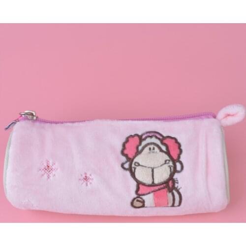 Pink Color School students Headset Sheep Plush Toy Pencil Case, Kids Child Coin Bag Gift Free Shipping