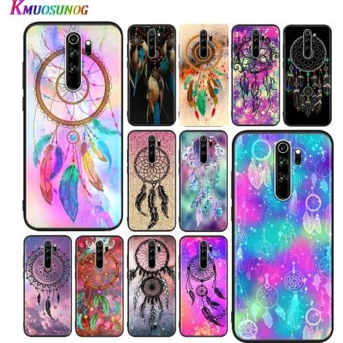 Silicone Cover Dream Catcher Mandala For Xiaomi Redmi Note 10 9 9S Max 8T 8 7 6 5 Pro 5A 4X 4 Black Phone Case