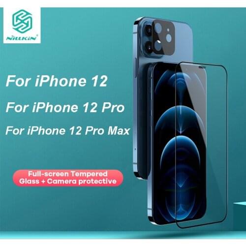For iPhone 12 Pro Max Tempered Glass HD 0.33mm 2 in 1 Full Screen Protective Glass Film + Camera Glass For iPhone 12 Pro NILLKIN
