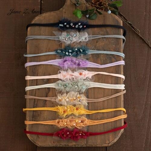 Newborn photography props Pearl sparkling lace headdress baby baby photo hair accessories studio shooting