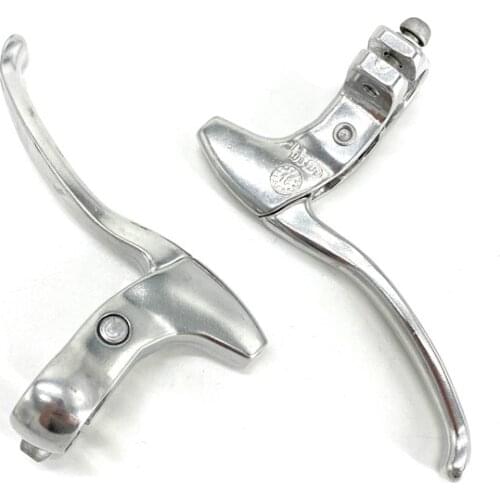 City Retro Bicycle Folding Bike C Caliper Brake Lever 22.2mm Aluminum Alloy Roller Brake Handle Silver-Black