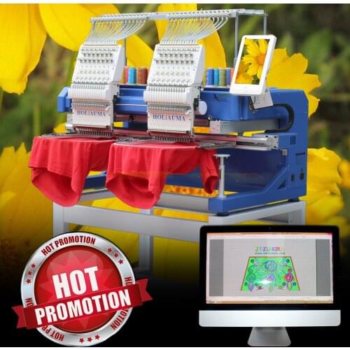 HOLiAUMA high quality 2 head cap computer embroidery machine price cheap embroidery machine