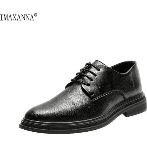 IMAXANNA Mens Leather Shoes 2021 British And Korean Youth Fashion Breathable Deodorant Business Casual Formal Wedding Shoes