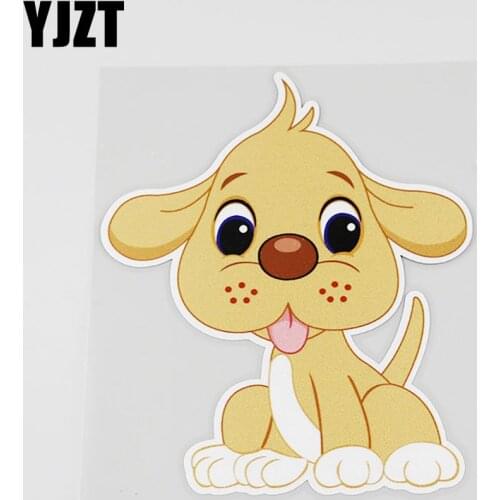 YJZT 12.5CMX15.1CM Interesting Chromatic Puppy Decal Car Sticker 13B-0001