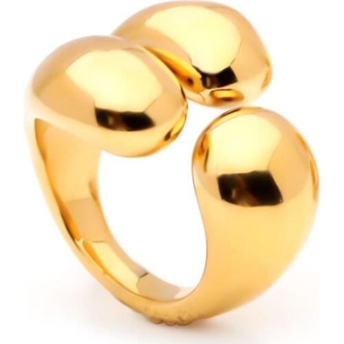 VAROLE Cute 3 Dolphins Ring Smooth Surface Gold Color Knuckle Open Rings For Women Fashion Jewelry Party Anillos