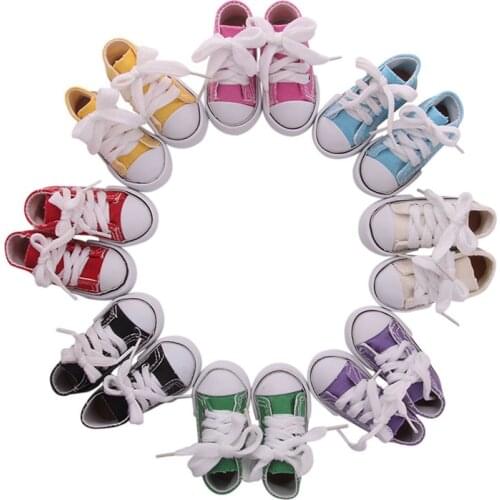 Candy Colors 7.5*3.8 cm Canvas Shoes For 1/3 BJD Doll & Mini Doll Shoes &16 Inch Sharon Doll Boots Doll Accessories