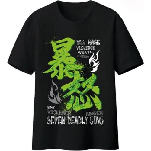 Cosplay The Seven Deadly Sins Peripheral Nanatsu No Taizai Meliodas Harajuku Cartoons Cotton T-shirt Casual Unisex Short Sleeve
