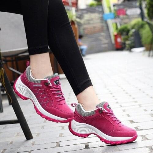 Sneakers women running shoes 2021 solid lace-up shoes woman breathable platform sneakers women sports shoes chaussures femme