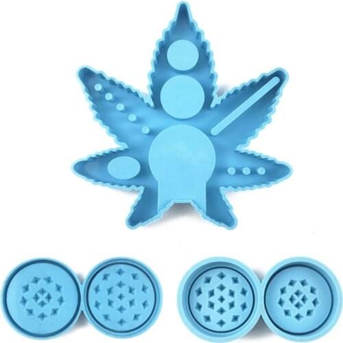 Leaf Serving Tray Plate Board Epoxy Resin Mold Cigarette Spice Grinder Case Silicone Mould DIY Crafts Ornaments Tool T84A