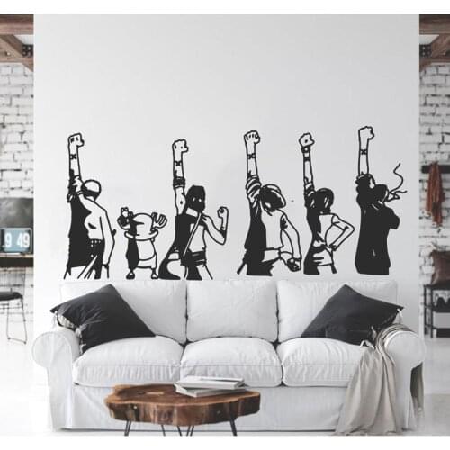 Cartoon Janpan Manga Hero Wall Sticker Sofa Bedroom Anime One Wall Decal Kids Room Playroom Vinyl Home Decor