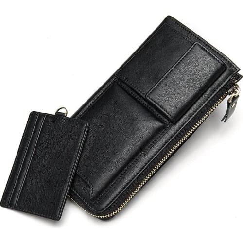 Mens clutch bag leather clutch men wallet genuine leather with coin pocket long purse wallet male billeteras para hombre 8969