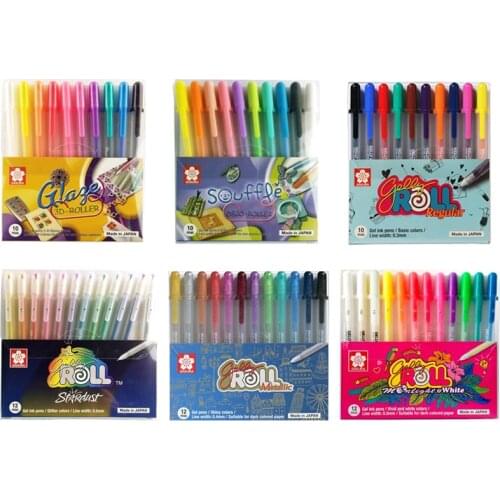 Sakura Gelly Roll Gel Pen Set Moonlight Metallic Regular 3D Stardust Japan