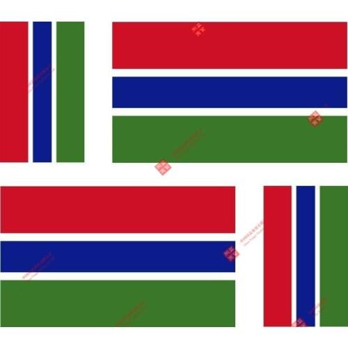 Set of 4x Sticker Vinyl Car Bumper Decal Outdoor Car Moto World Flag Gambia Racing Helme Tlaptop Stickers