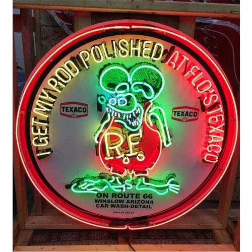 Custom RAT FINK Glass Neon Light Sign Beer Bar Neon Signs 10kv Beer Bar Neon Light Sign Neon Lamps Aesthetic Room Decor Wall