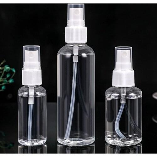 30ml 50ml 100ml Refillable Spray Bottle Travel Mini Empty Cosmetic Containers Plastic Transparent Portable Travel Perfume Bottle
