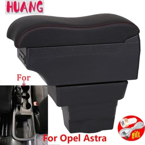 For Opel Astra Armrest Box Retrofit parts For Opel Astra J Car Armrest Center Storage Box Car Accessories USB Easy to install