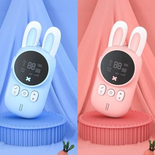 Null 1 Pair Portable Handheld Kids Walkie Talkies Kids Toy Cute Rabbit Walkie Handheld Transceiver Talk Parent-Child Educational