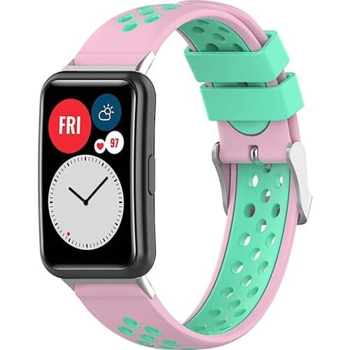 Wristwatch Strap 18mm Buckle-style Two-colors Watch Band Bracelet Belt With Tools for Huawei Watch Fit Watch