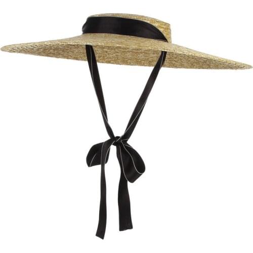 2021 Womens Summer Hats New Large Brim STRAW HAT Summer Hats For Women Beach Cap Flat Top Sun Hat Straw SUMMER HAT For Women