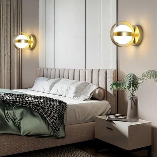 Modern Indoor LED Wall Lamp Aluminum Ball Shape wall light for passage corridor Bedroom bedside Lights Wall Sconces AC85-265V