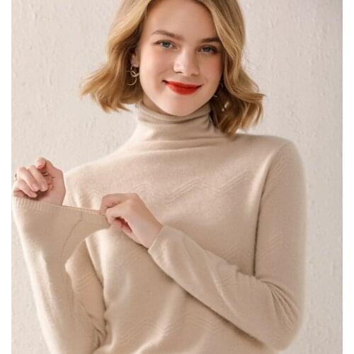 Sweater Womens Fall/Winter High Neck Loose Pure Wool Pullover Knitting Bottoming Shirt 2021 New Explosion All-Match Casual Top