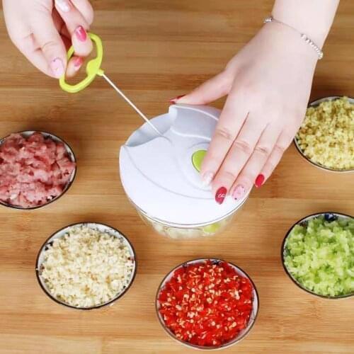 Swift Chopper Pull String Manual Food Processor Compact & Powerful Hand Held Vegetable Chopper Blender for Garlic Onion Meat