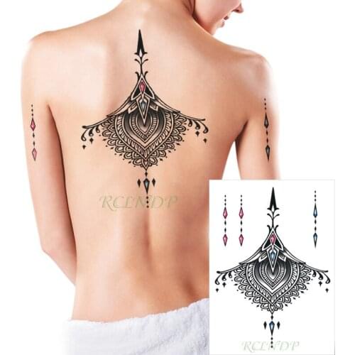 Waterproof Temporary Tattoo sticker diamond datura Flower on Leg Arm Back Tattos Flash Tatoo Fake Tattoos for Girl Men Women