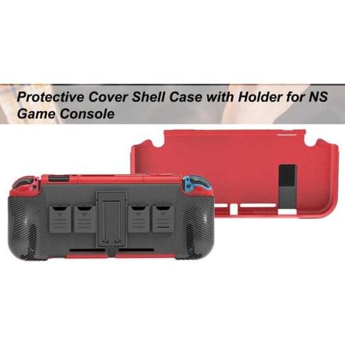 2-in-1 Protective Cover Shell Case with Holder for NS Game Console with Two Game Card Slots Game Console Holder Mount