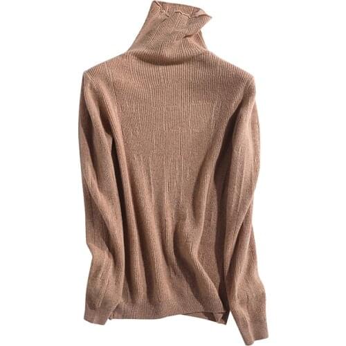LONGMING New Autumn Winter Women Sweater Merino Wool Cashmerer Thickening Knitting Sweaters Turtleneck Female Jumpers