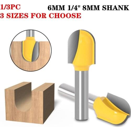 1-3pcs 1/4 Inch Shank Router Bits Set Core Box Bit round nose bit Woodworking Tools