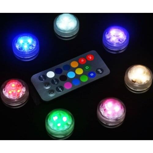 12 Pieces/Lot Battery Powered Waterproof Single Led Submersible Light for Wedding/Party/ Easter/ Christmas Decoration
