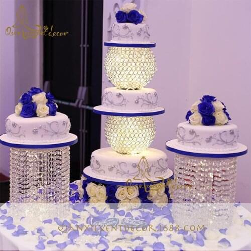 4pcs-6pcs crystal ball cake stand wedding party Cake decoration
