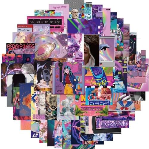 50pcs INS Pink Purple Style Girl Graffiti Sticker for DIY Scrapbooking Luggage Notebook Skateboard Waterproof Sticker Decoration