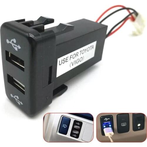 Auto Dual USB Port Charging Car Charger Double Socket For TOYOTA