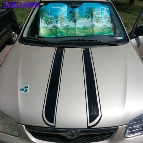 Car Stickers and Decals Car Styling Auto Motorcycle Sticker Hood Engine Cover DIY Stripe Decoration Reflective