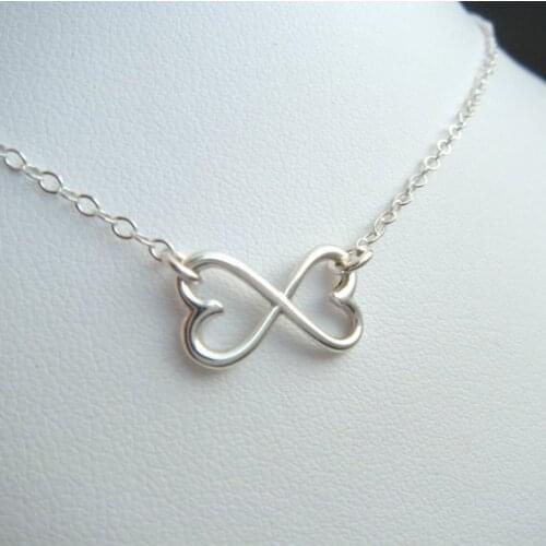 Hollow Open Double Love Bracelet Necklace Lucky Number Eight Line Wrap Love Infinite Infinity Necklaces for Couples