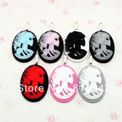 Free Shipping 10pcs/lot FUNKY LARGE SKELETON CAMEO PENDANTS GOTHIC EMO PUNK SKULL VINTAGE STEAMPUNK