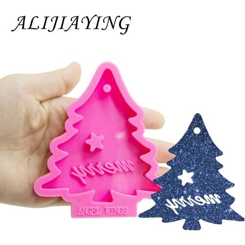 Shiny Christmas Tree Snowflake Bell Silicone Mold Cake Decoration Fondant Sugarcraft Tools Silicone Mould Gumpaste Candy DY0132