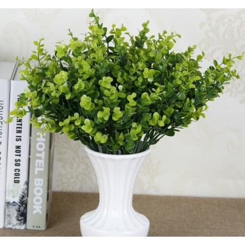 Artificial plastic plant flower arranging accessories Eucalyptus tree branches DIY leaf wreaths home wedding party decoration