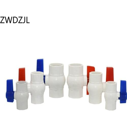 DN15 DN20 DN25 Socket Straight Trough Ball Valve garden tap Female G1/2 G3/4 G1 PVC water Valve connector 1pcs