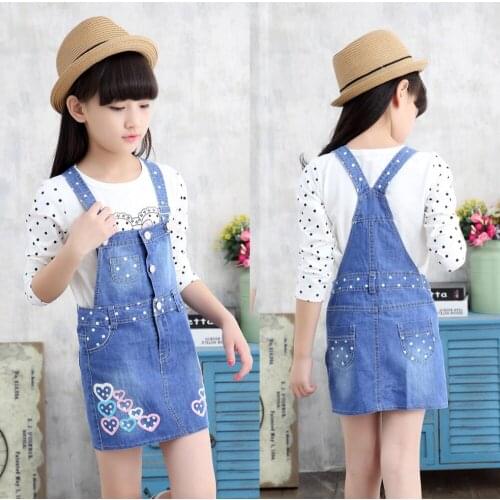2021 New Summer Girls Sundress Denim Jumper Skirts Denim Overall Soft Shorts Teenagers Kids Suspender Children Clothing 4-12 Yrs