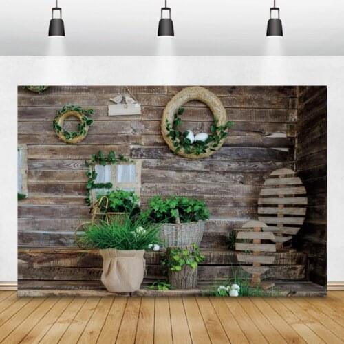 Spring Easter Flower Eggs Baby Portrait Grunge Wooden Board Party Photo Background Photographic Backdrops Props For Photo Studio